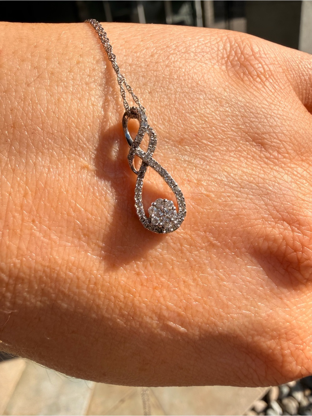 10K White Gold Diamond Infinity Pendant — BMO 10KT